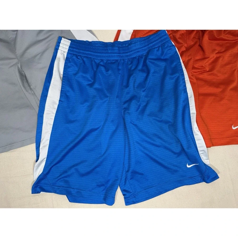 Vintage‎ Nike Shorts Men's Large L Blue Orange Dazzle Shimmer Basketball Gray